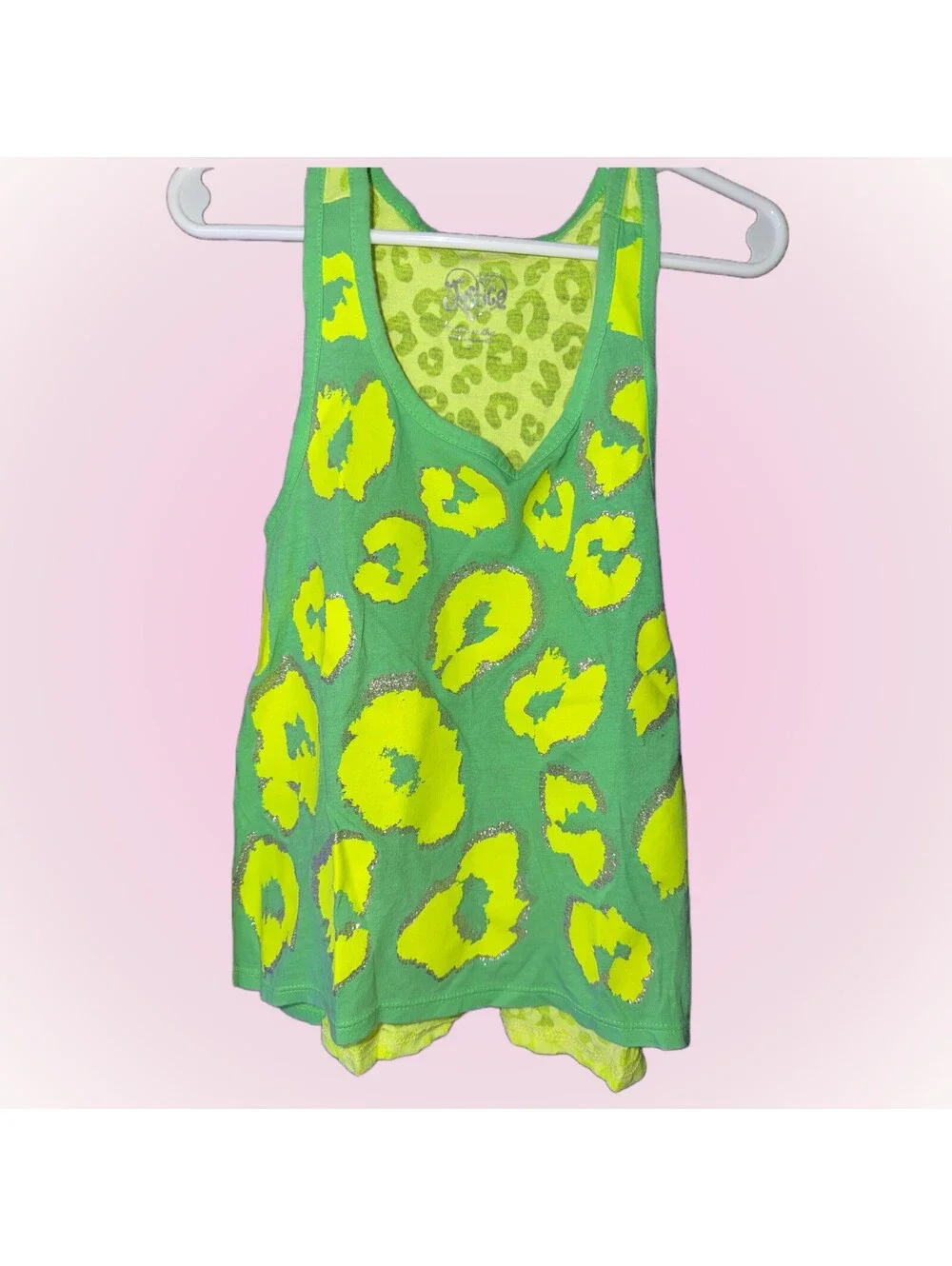 Girls Size 7 Neon Green & Yellow Sleeveless Tank Top / Shirt by Justice